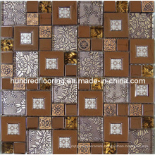 Wall Tile, Glass Mix Stainless Steel Metal Mosaic (SM204)